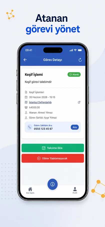 TevkilMatik atanan görevi yönet ekranı